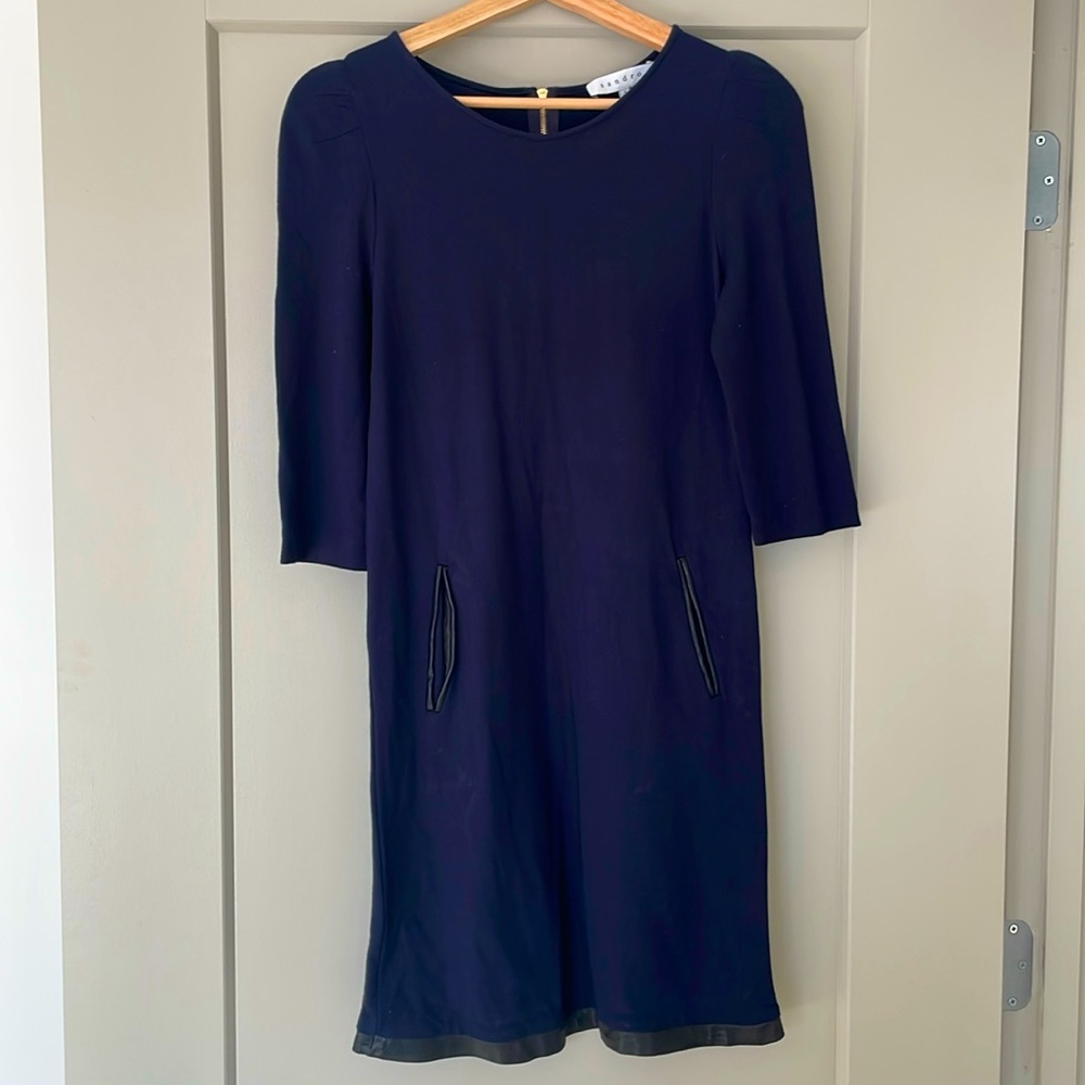 Sandro Navy Blue Dress with Pockets